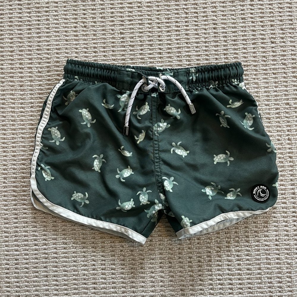 Binky Bros Kids Swim Trunks size 6T green turtle print